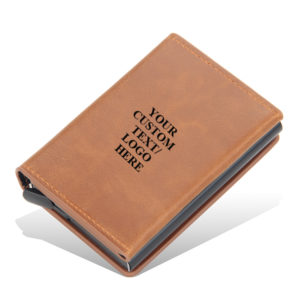 PU Leather Auto Pop-Up RFID Credit Card Case