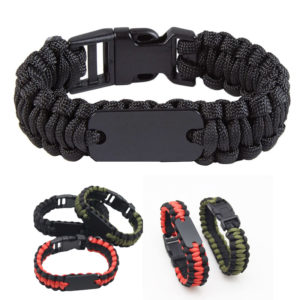 Paracord Bracelet With Metal Plate